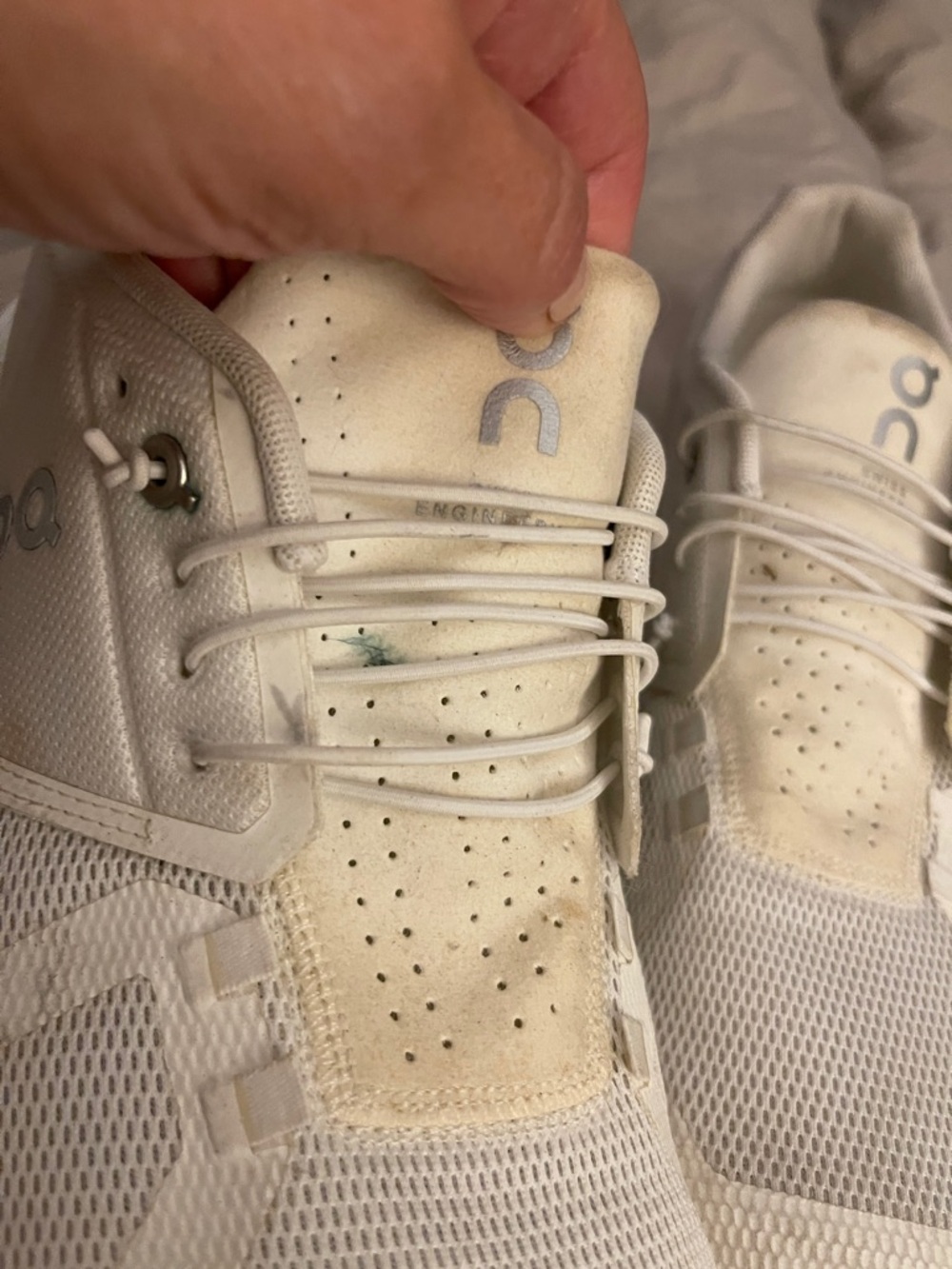 On Running Men's Sneakers in Cream and White - Picture 10 of 11